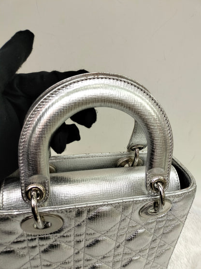 Lady Dior Small Metallic Silver SHW 2019