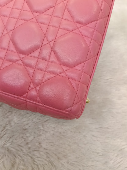 Lady Dior Small Lamb Fuchsia GHW 2018