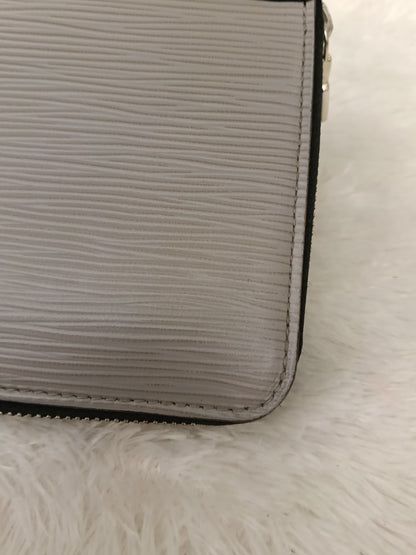 LV Zippy Wallet Long Organizer NM Epi Graphite Blue Gray