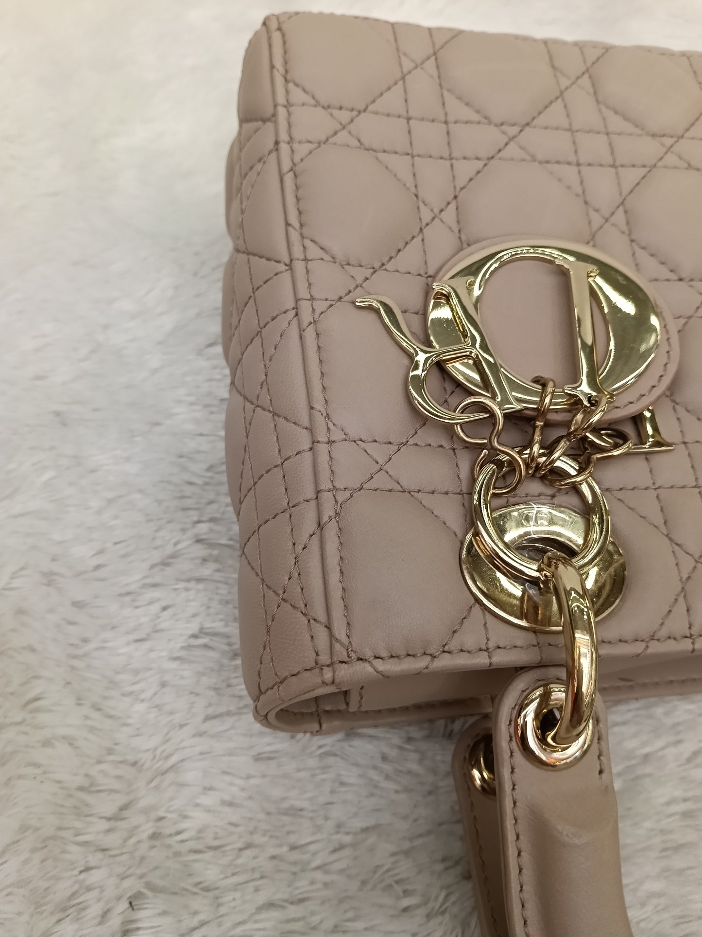 Lady Dior Small Lamb Taupe GHW 2017