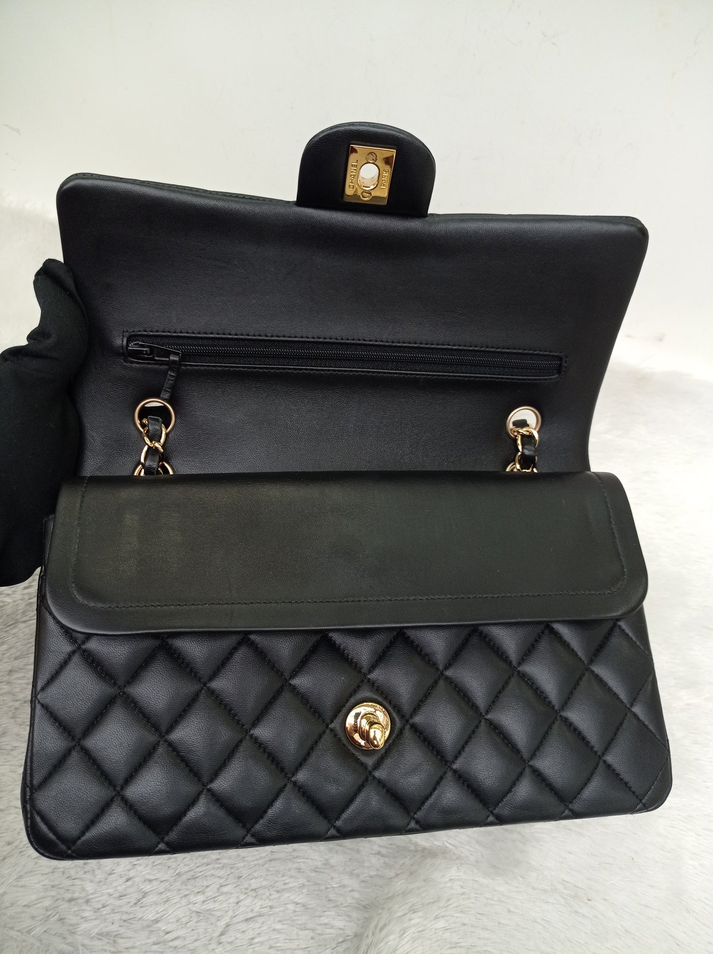 Chanel Medium Lamb Black GHW DF #29