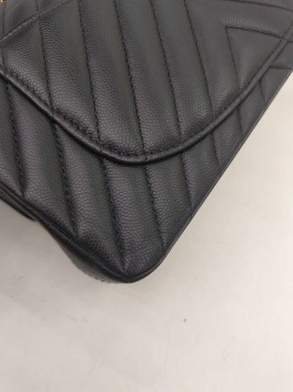 Chanel Small Chevron Caviar Black GHW DF #31