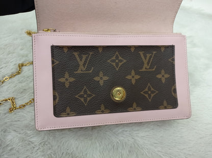 LV Flore Chain Wallet Monogram Rose Ballerine 2020
