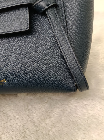 Celine Nano Belt Grained Abyss Blue GHW 2018