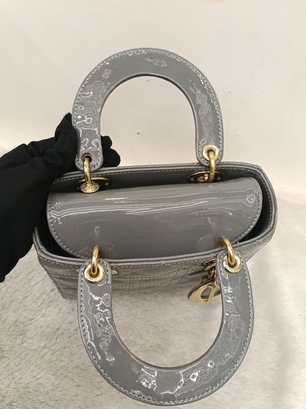 Lady Dior Small Patent Grey GHW 2021