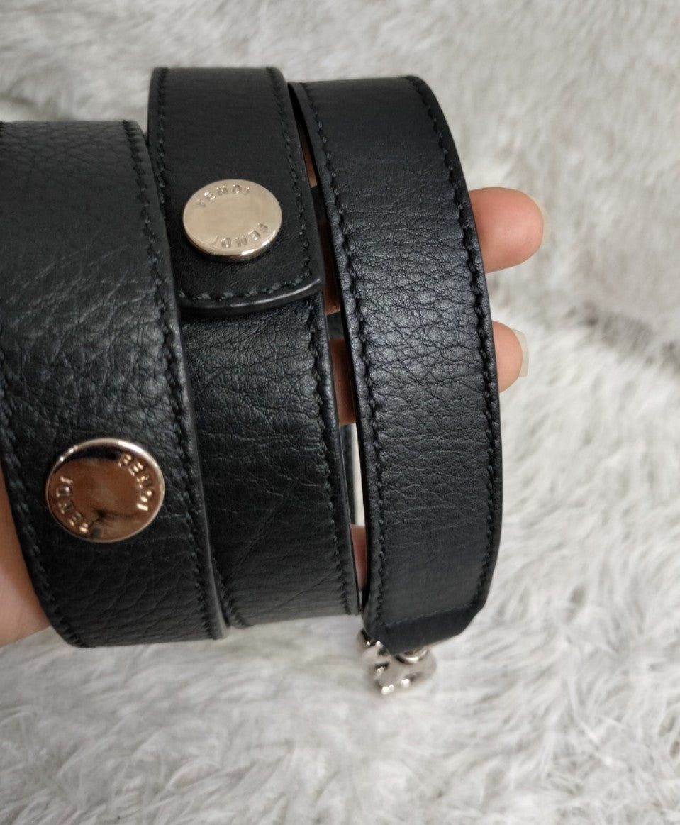 Fendi BTW Medium Black Scalloped Pearl SHW