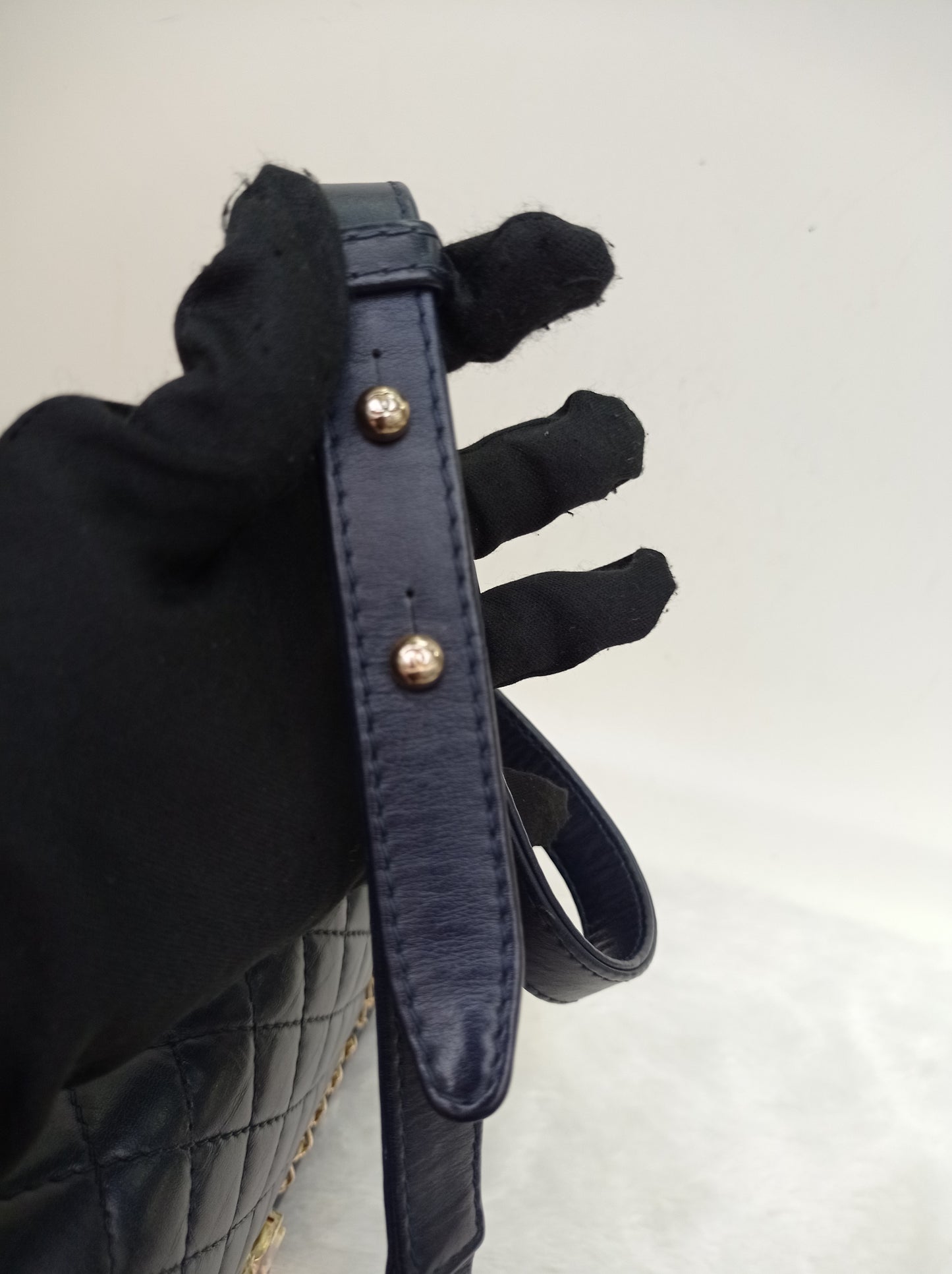 Chanel Boy 25 Round Chain Calfskin Navy Blue GHW #29