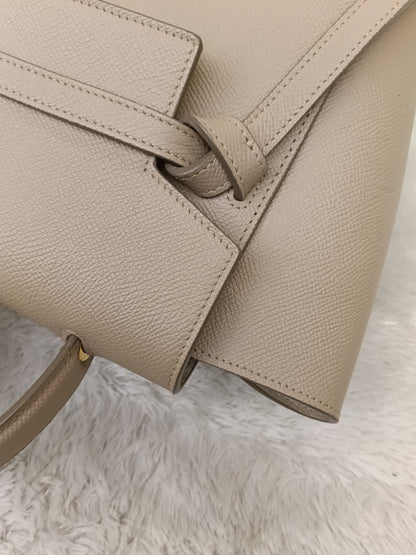 Celine Micro Belt Grained Light Taupe GHW 2021