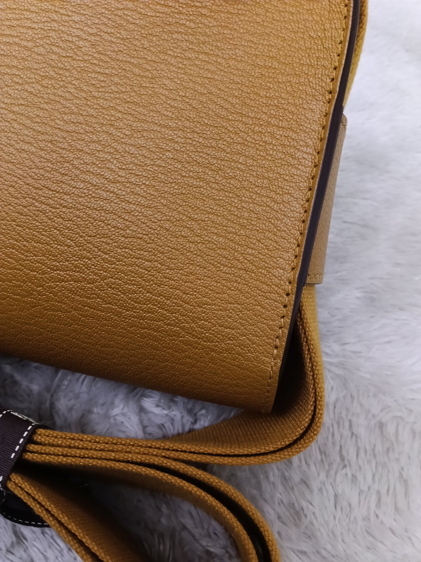 Hermes Geta Chevre Mysore Sangle Caramel PHW #B