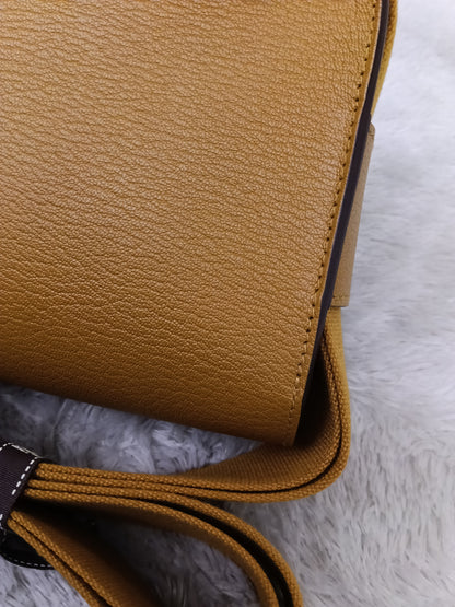 Hermes Geta Chevre Mysore Sangle Caramel PHW #B
