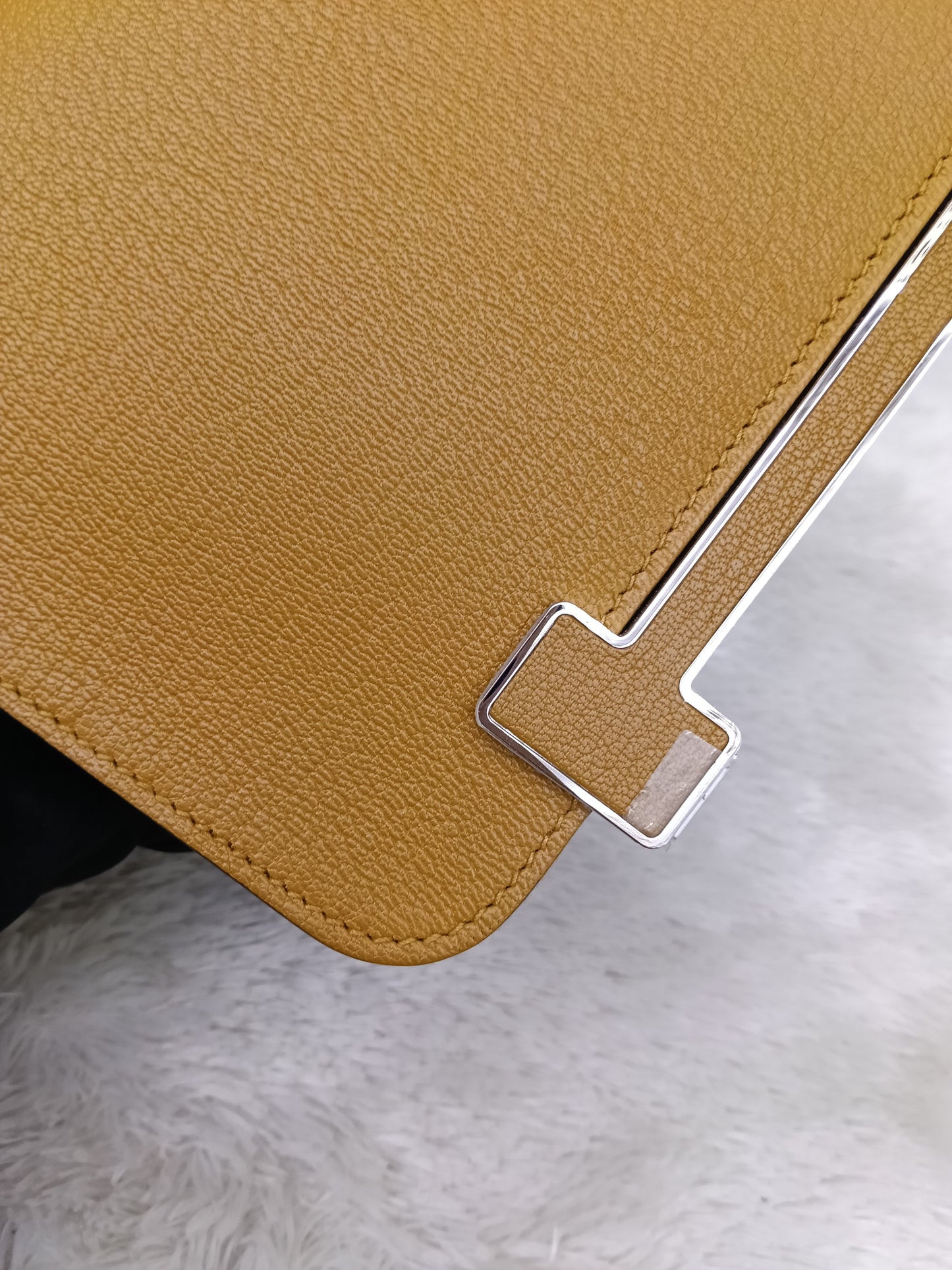 Hermes Geta Chevre Mysore Sangle Caramel PHW #B