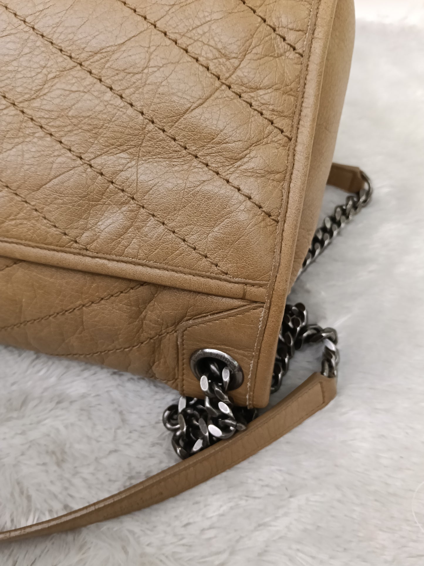 YsL Niki Medium Calfskin Dark Beige RHW 2020