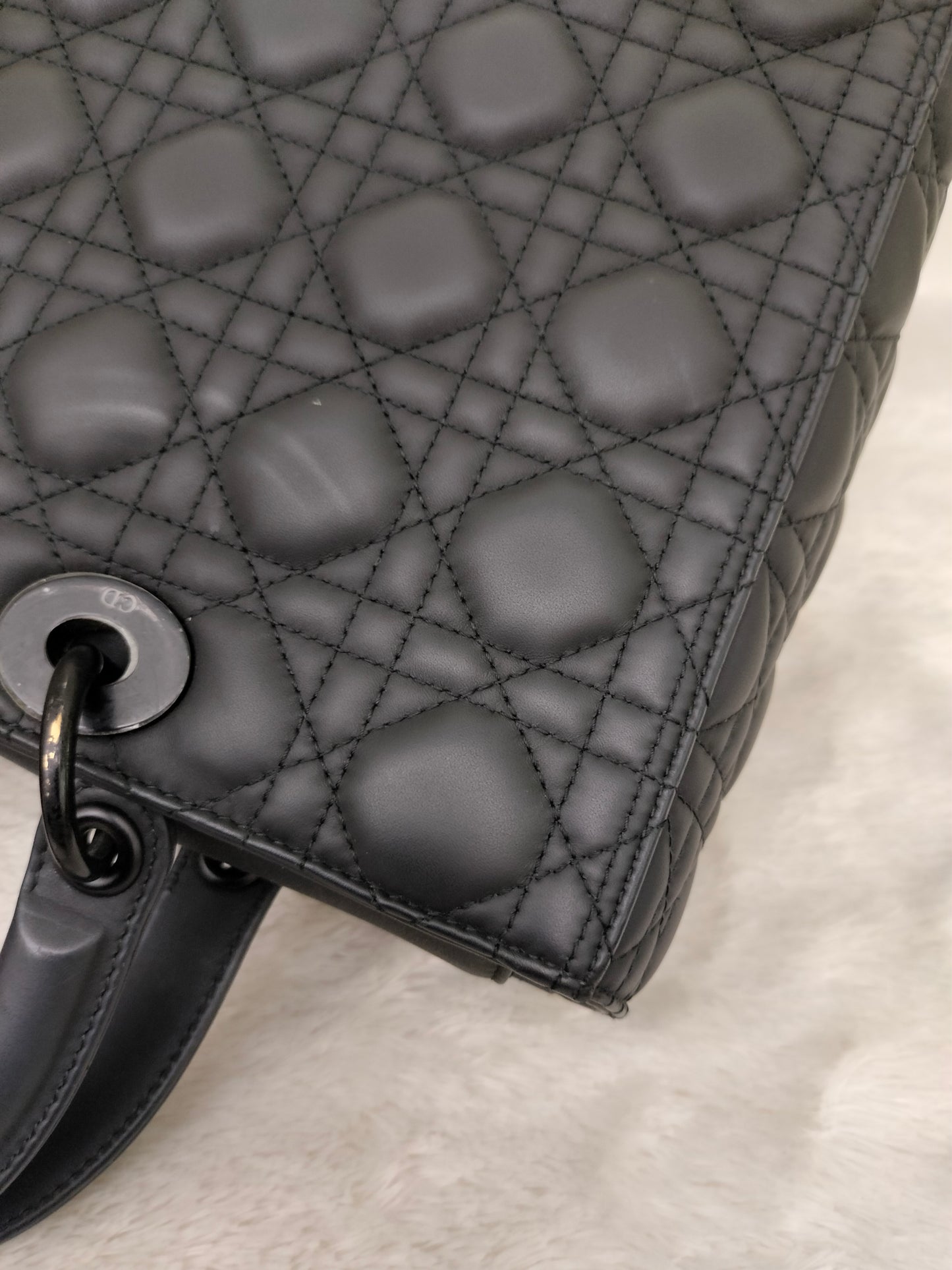Lady Dior Large Ultra Matte All Black 2019