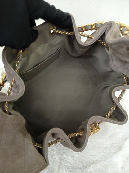 Chanel C25 Small Suede Grey GHW 2025 (CHIP)