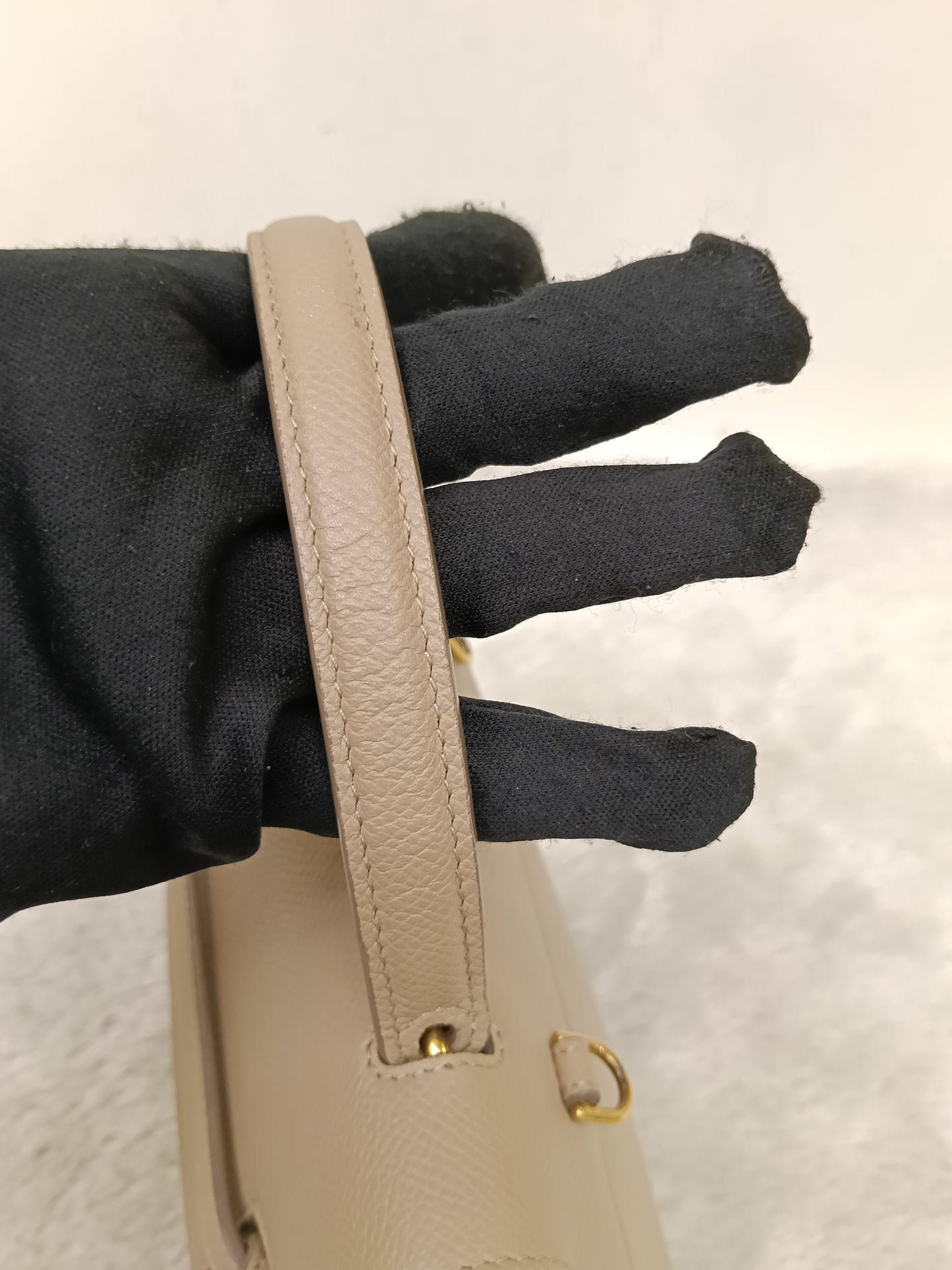 Celine Nano Belt Grained Light Taupe GHW 2018