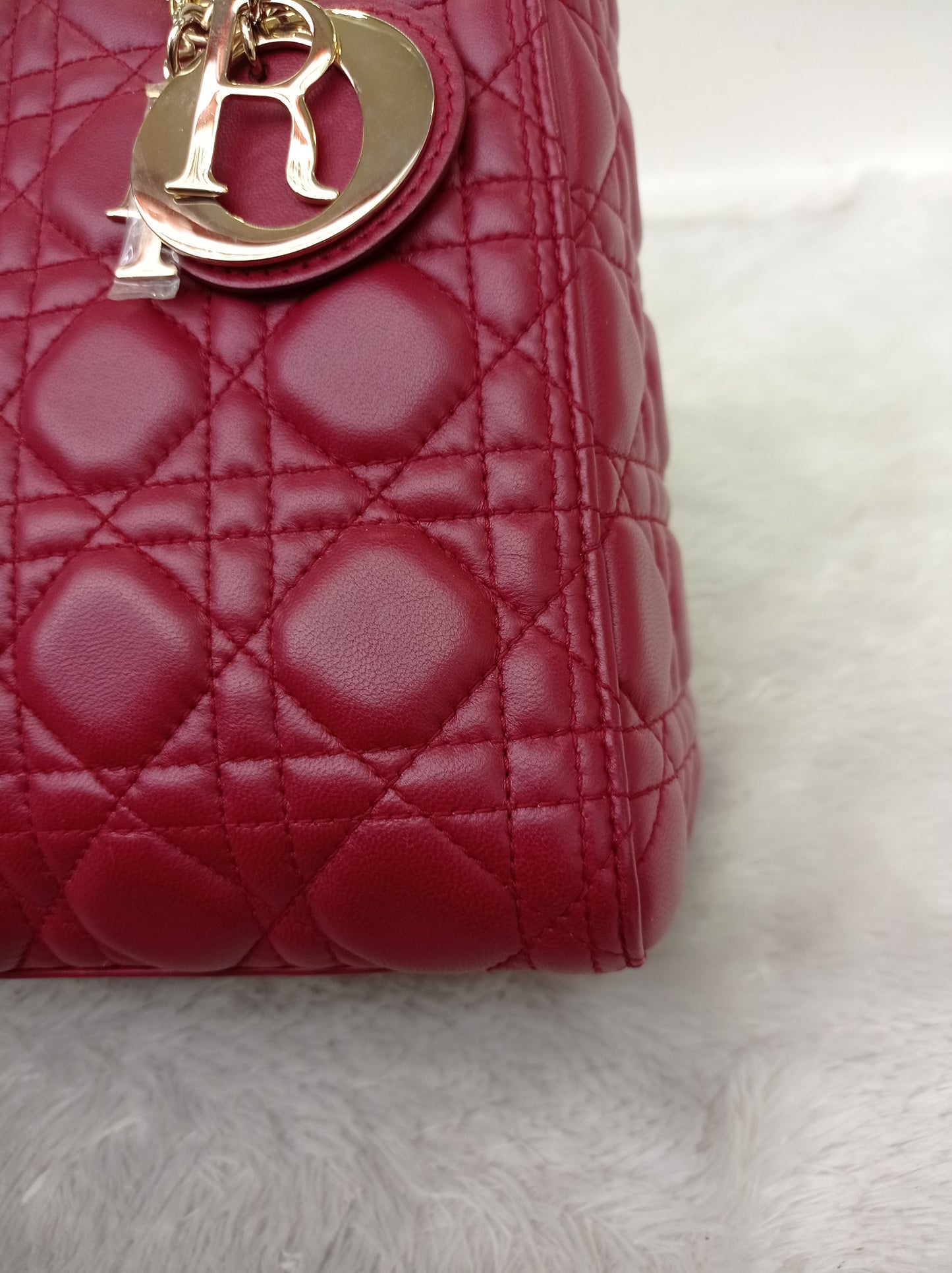 Lady Dior Medium Lamb Wine GHW 2017