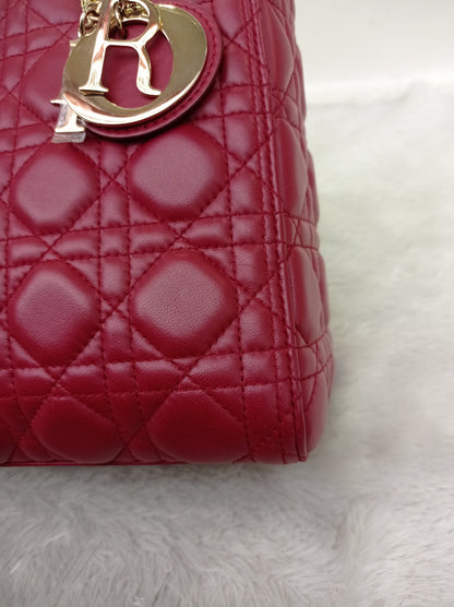 Lady Dior Medium Lamb Wine GHW 2017