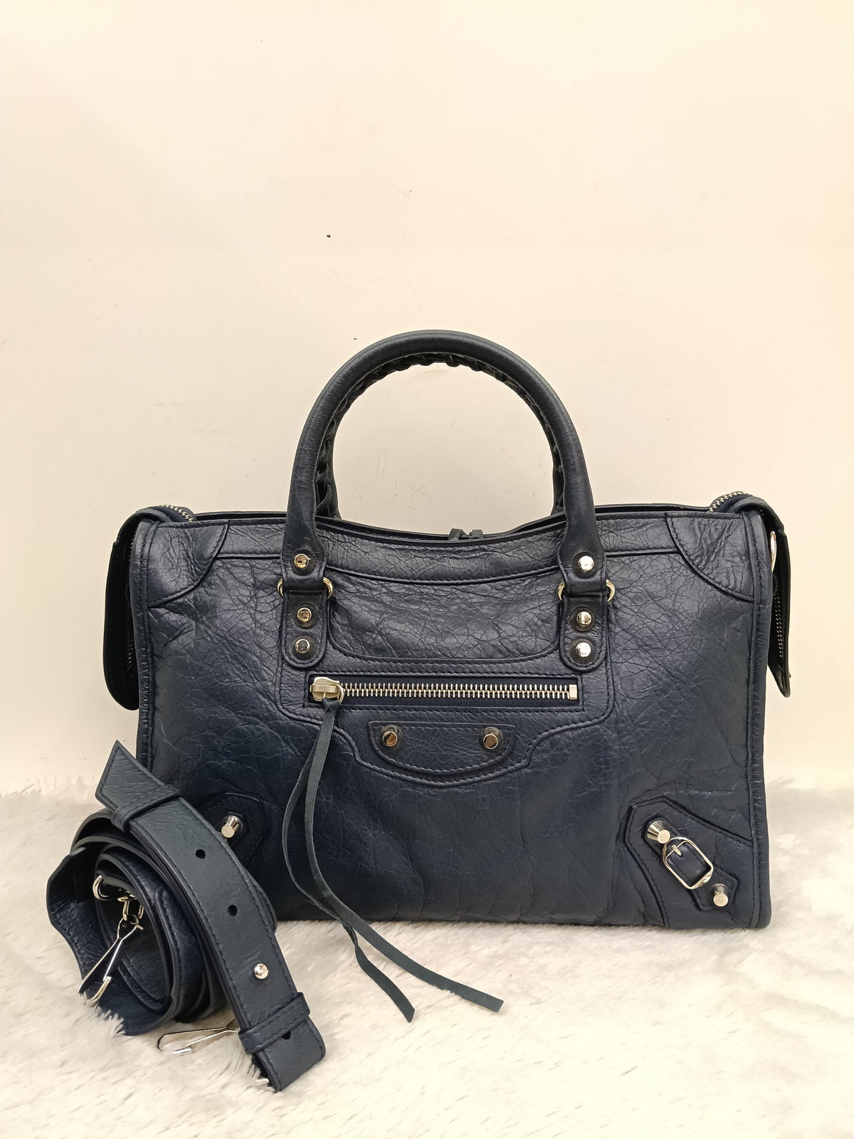Balenciaga Small City Classic Blue Nuit SHW 2018