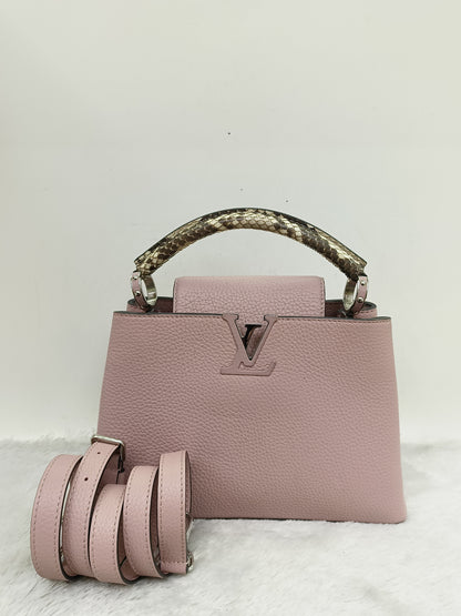 LV Capucines BB Taurillon Magnolia Handle Python 2016