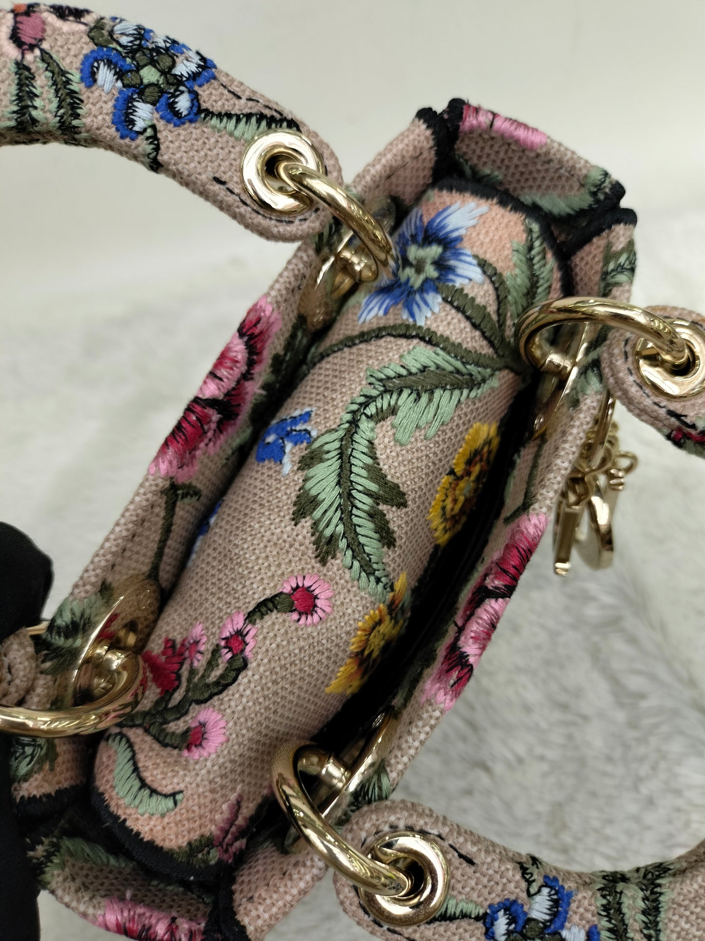 Lady Dior Mini D Lite Embroidered Canvas Mille Fleurs GHW 2023