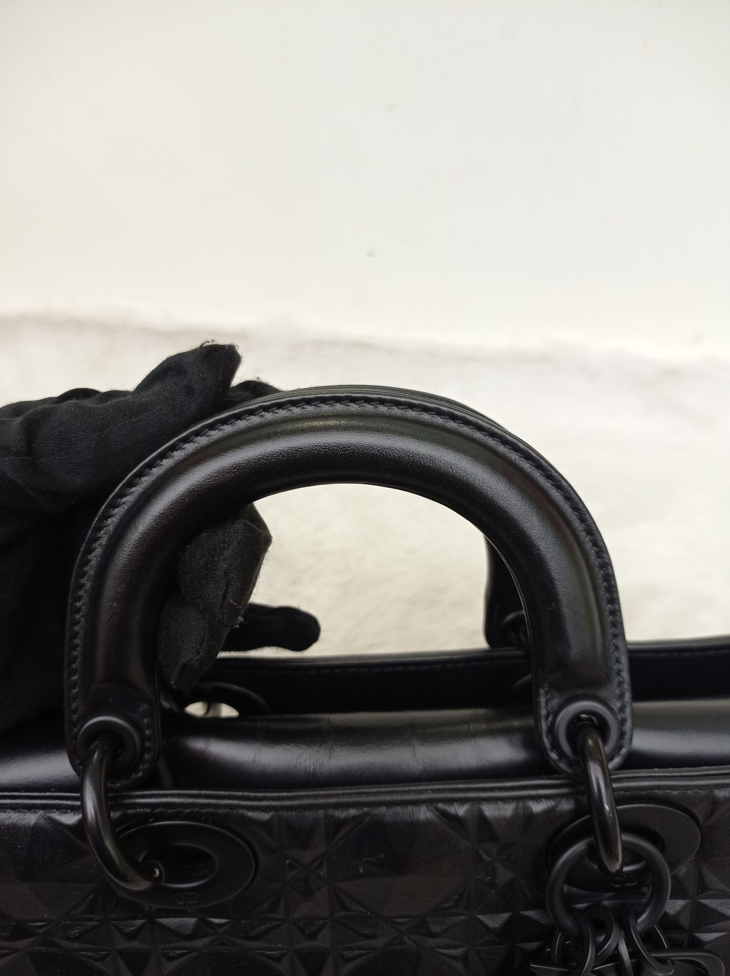 Dior Lady D'Joy Medium Cannage Diamond All Black 2022