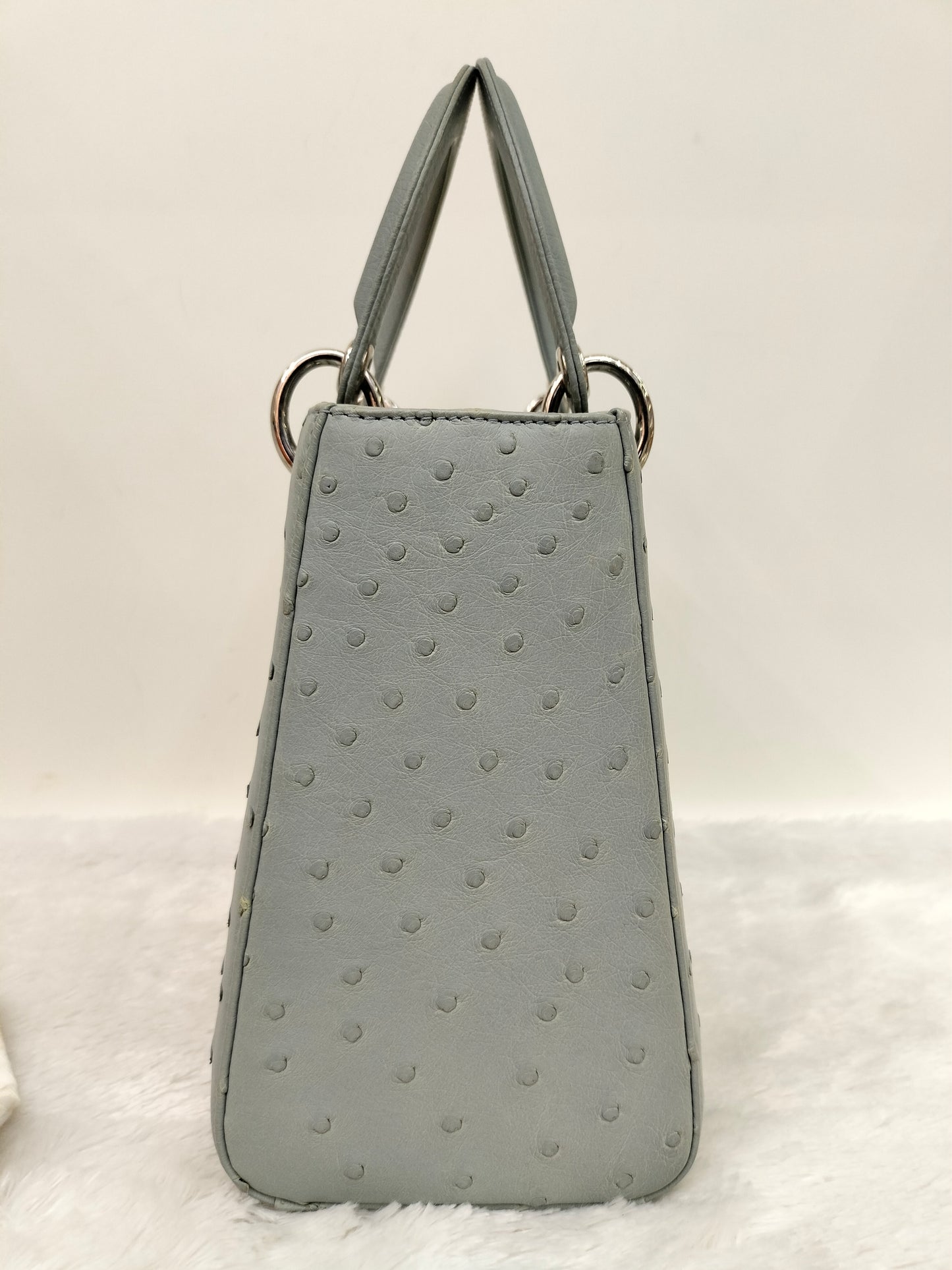 Lady Dior Medium Ostrich Baby Blue SHW 2017