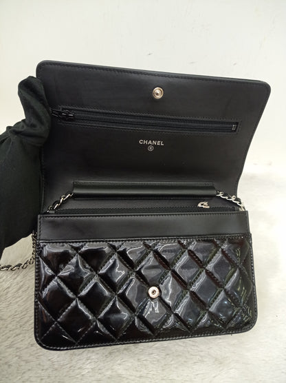 Chanel WOC Boy Patent Black SHW #20