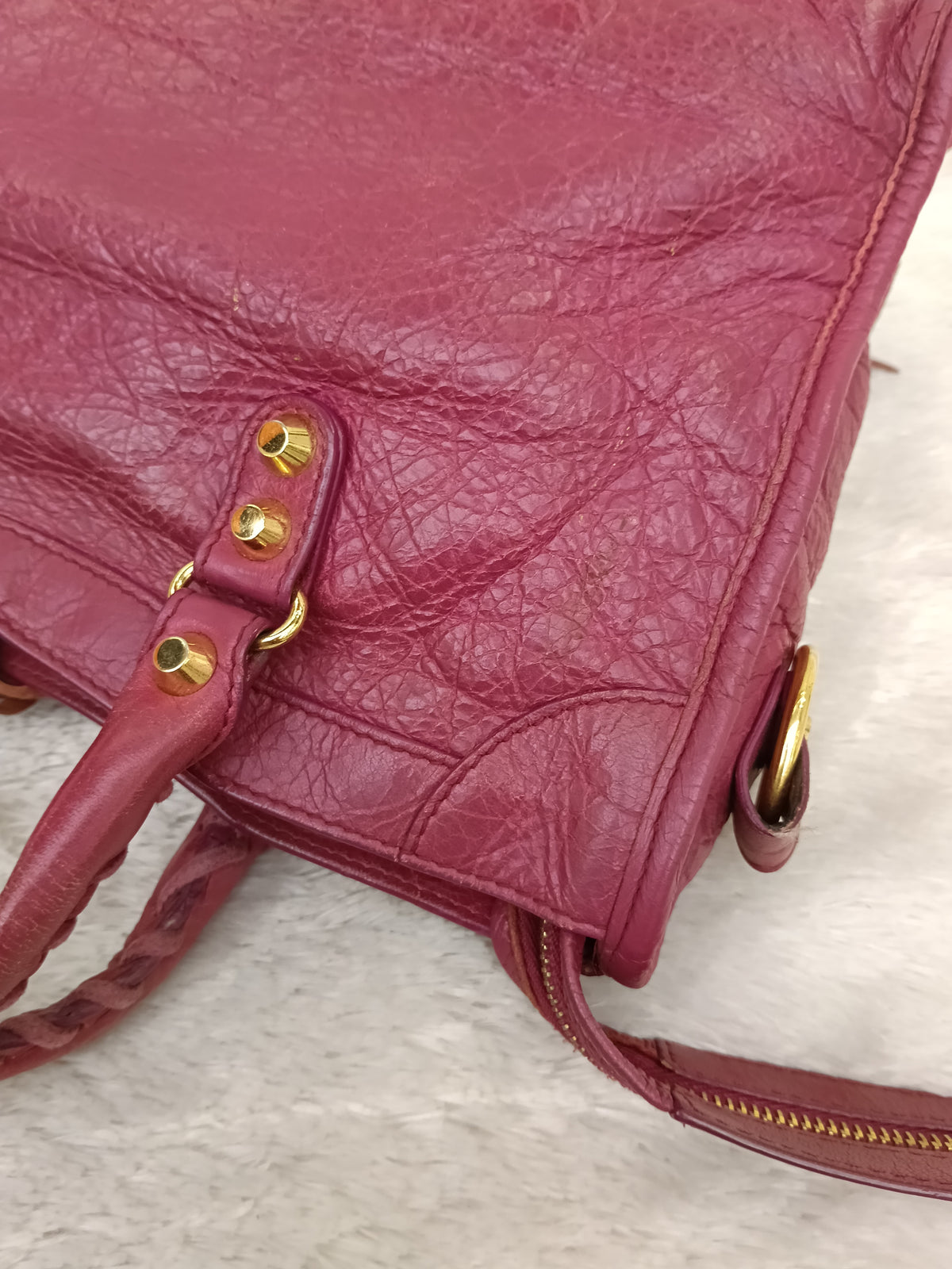 Balenciaga Small City Classic Burgundy GHW 2017