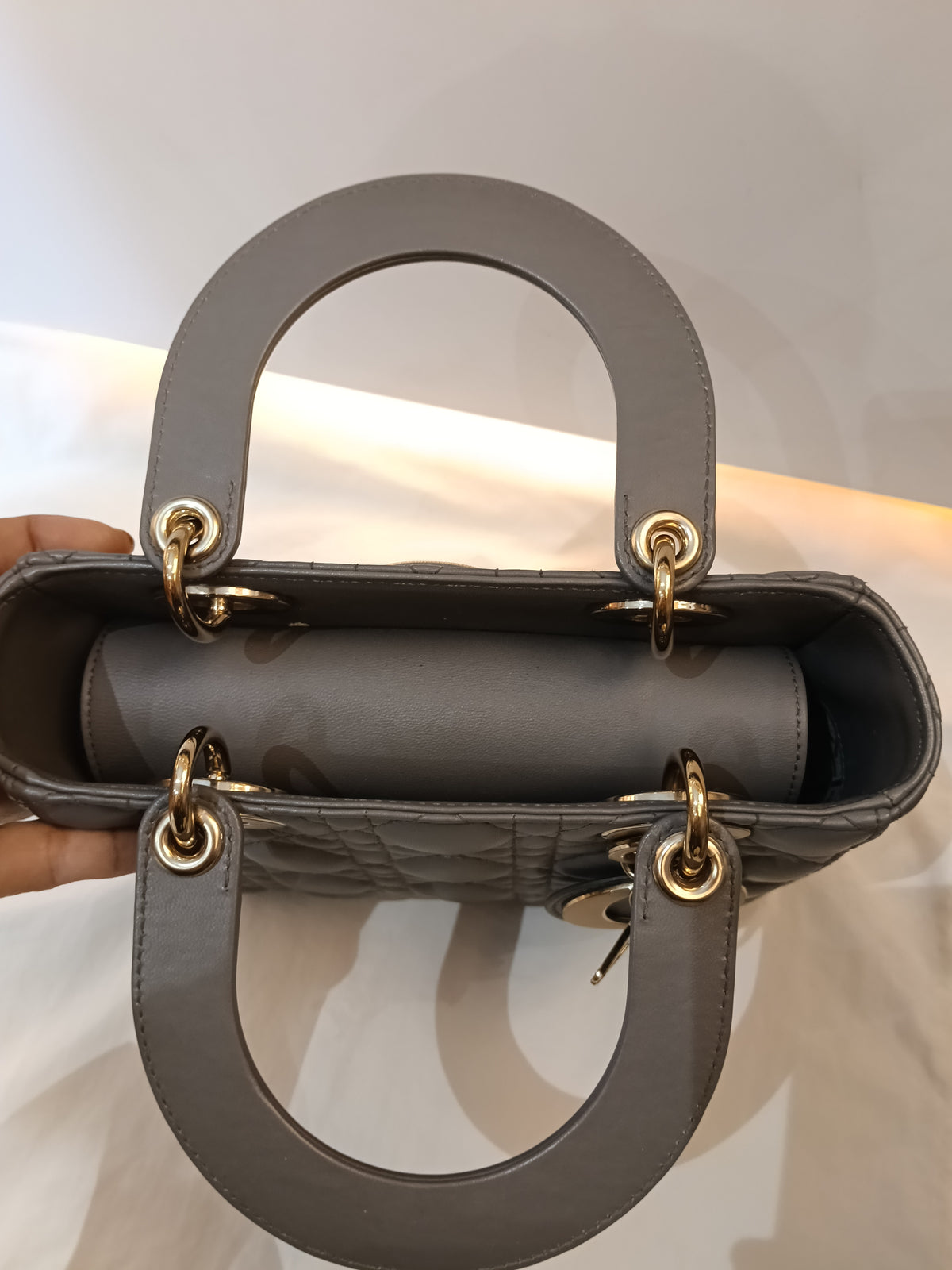 Lady Dior Small Lamb Grey GHW 2019