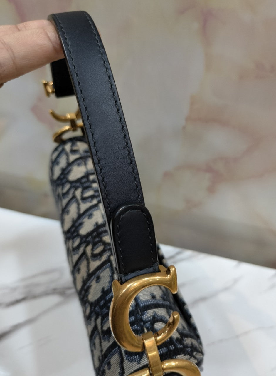 Dior Saddle Mini Oblique Navy GHW 2020