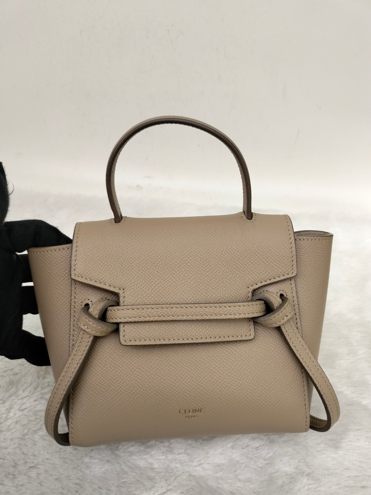 Celine Pico Belt Grained Taupe GHW 2021