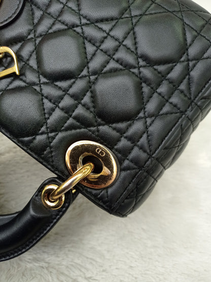 Lady Dior Mini Lamb Black GHW 2017