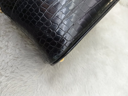Bolide 27 Croco Porosus Black GHW #W circle