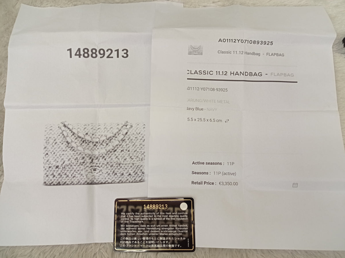 Chanel Medium Karung Snake Skin Navy SHW DF #14