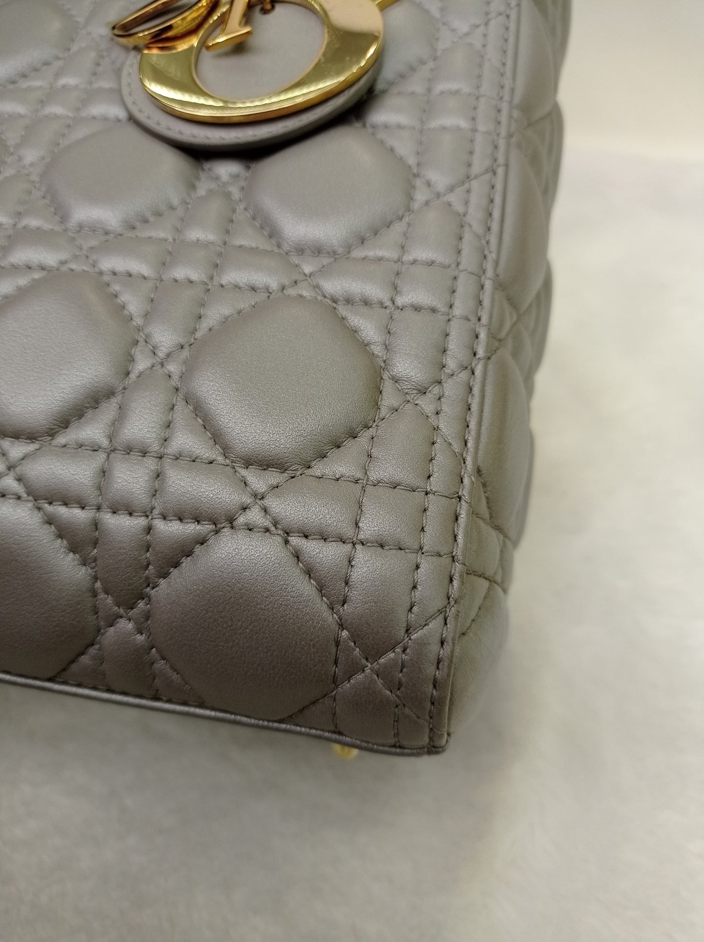 Lady Dior Medium Lamb Grey GHW