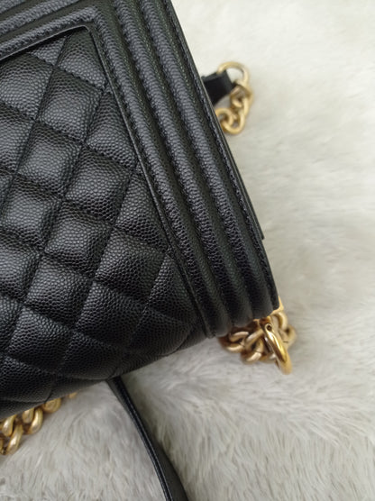 Chanel Boy 25 Caviar Black GHW #30