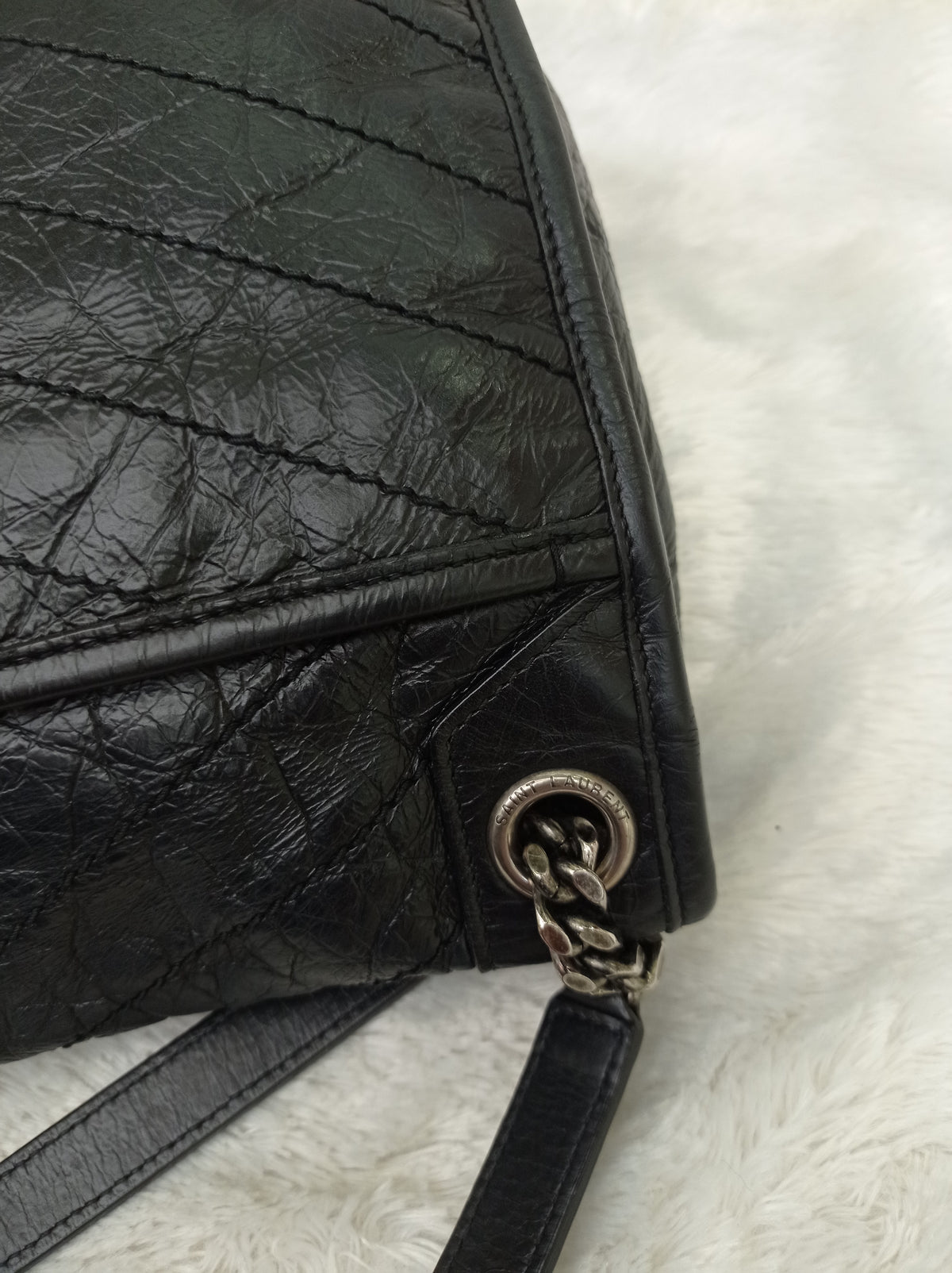 YsL Niki Medium Calfskin Black RHW 2018