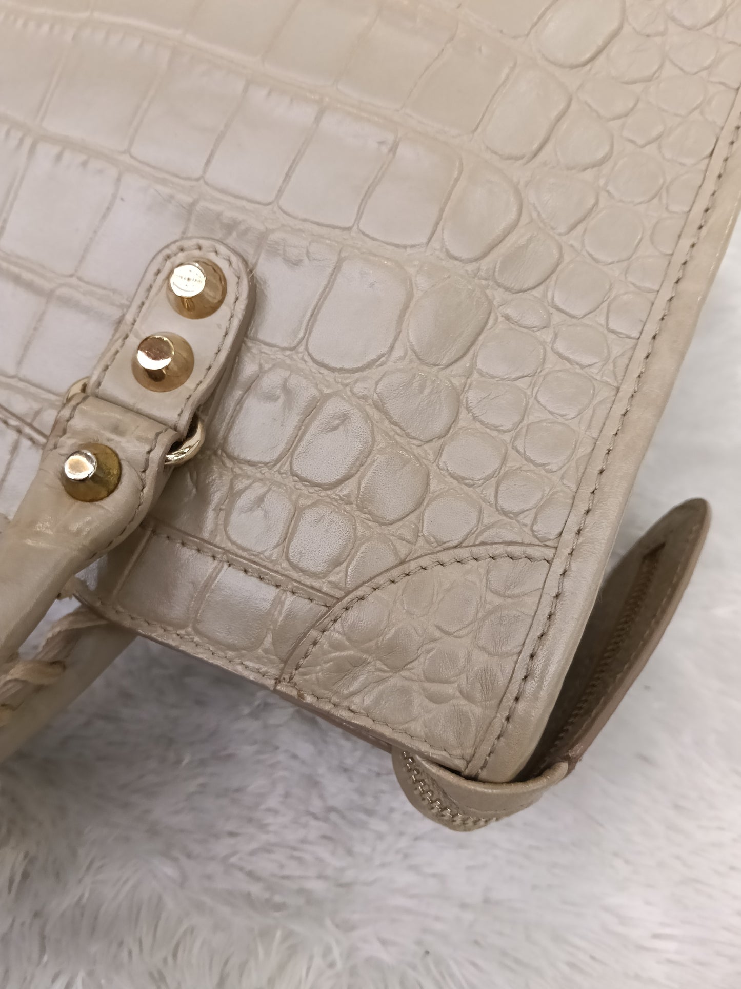 Balenciaga Small City Classic Croco Beige GHW 2018