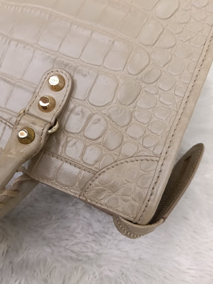 Balenciaga Small City Classic Croco Beige GHW 2018