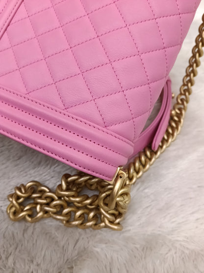 Chanel Boy 25 Lamb Pink GHW #26