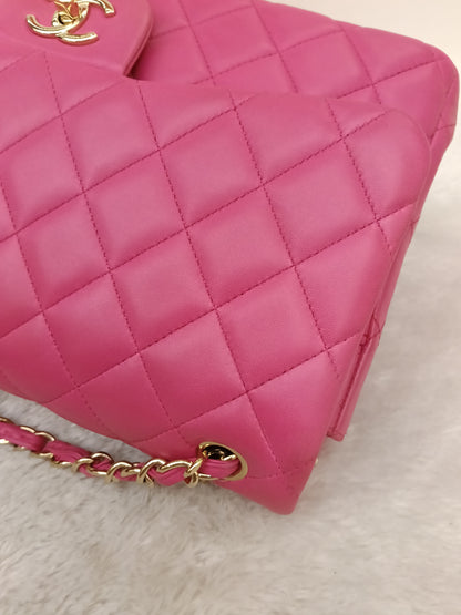 Chanel Jumbo Lamb Fuchsia GHW DF #21