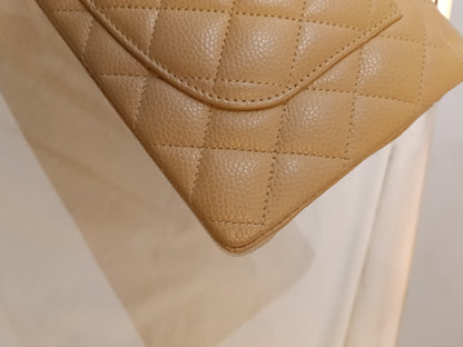 Chanel Small Caviar Beige GHW DF (CHIP)