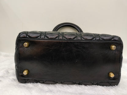 Lady Dior Medium Calfskin Cannage Black GHW 2018