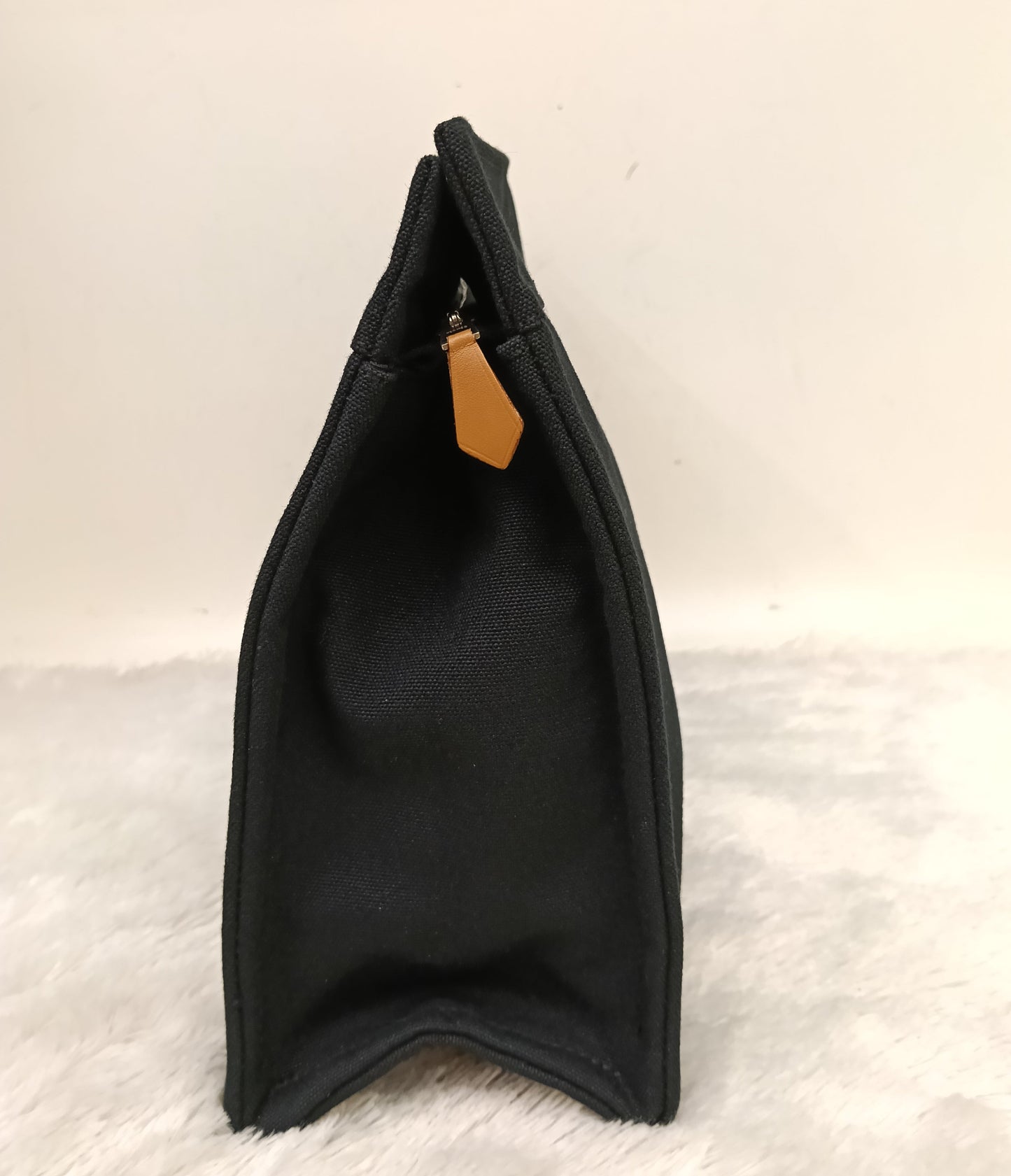 Hermes Fourre Tout Clutch Canvas Black Gray