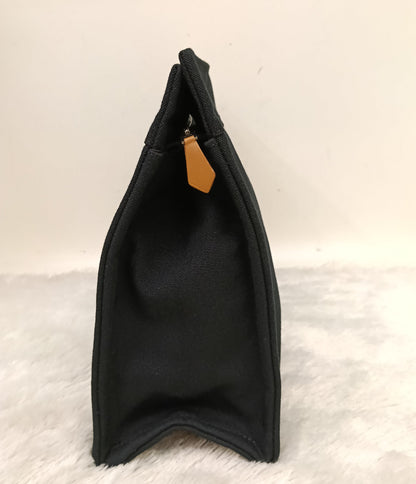 Hermes Fourre Tout Clutch Canvas Black Gray