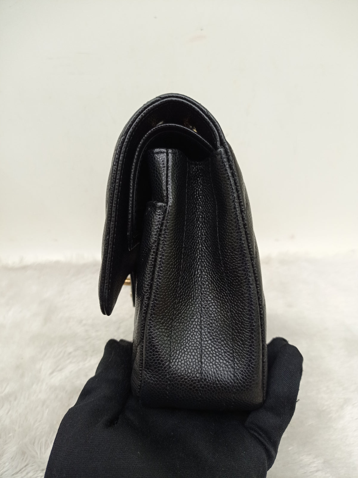 Chanel Medium Chevron Caviar Black GHW DF #30