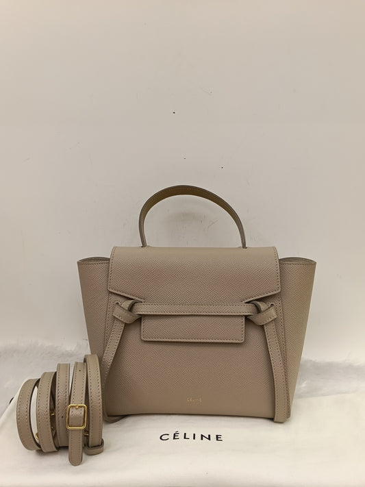 Celine Nano Belt Grained Light Taupe GHW 2021