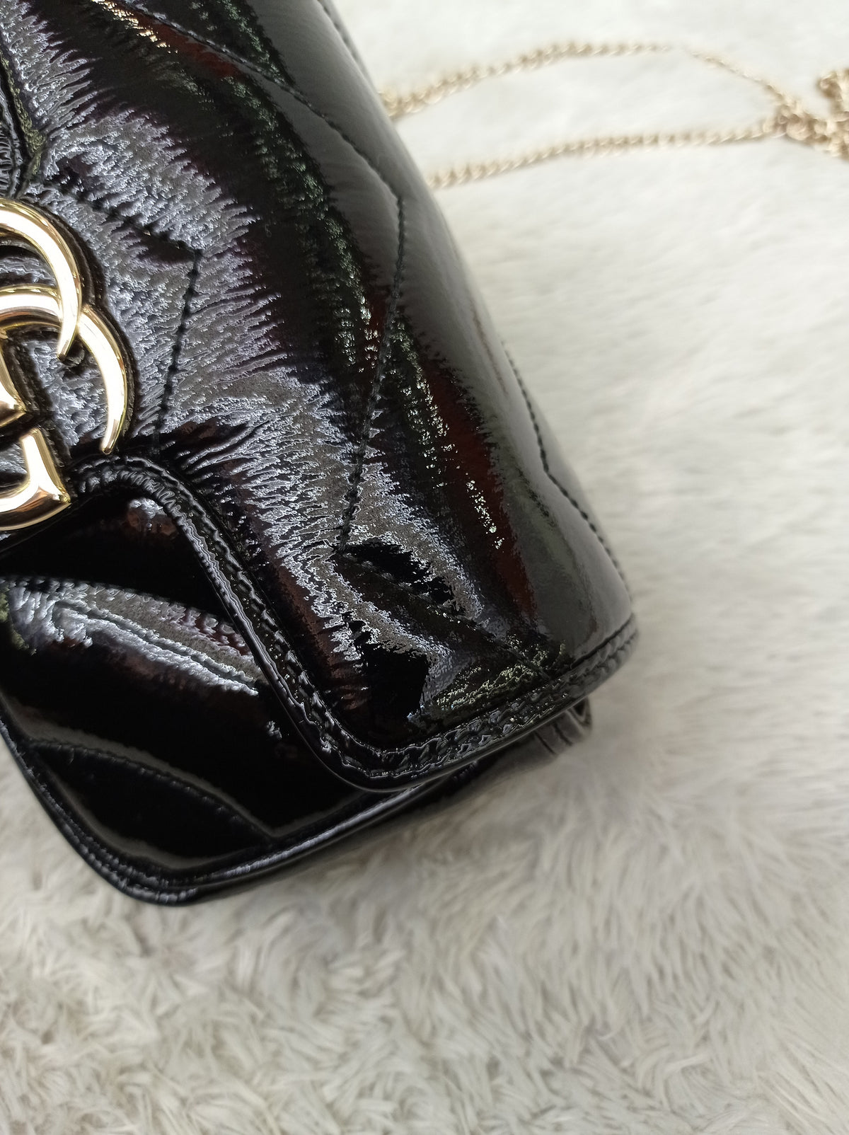 *NEW* Gucci Marmont Super Mini Patent Black LGHW 2026
