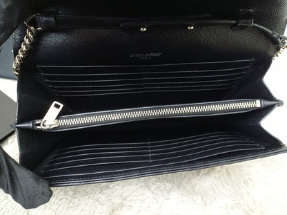 YsL WOC 22 Matelasse Monogramme Grained Black SHW 2018