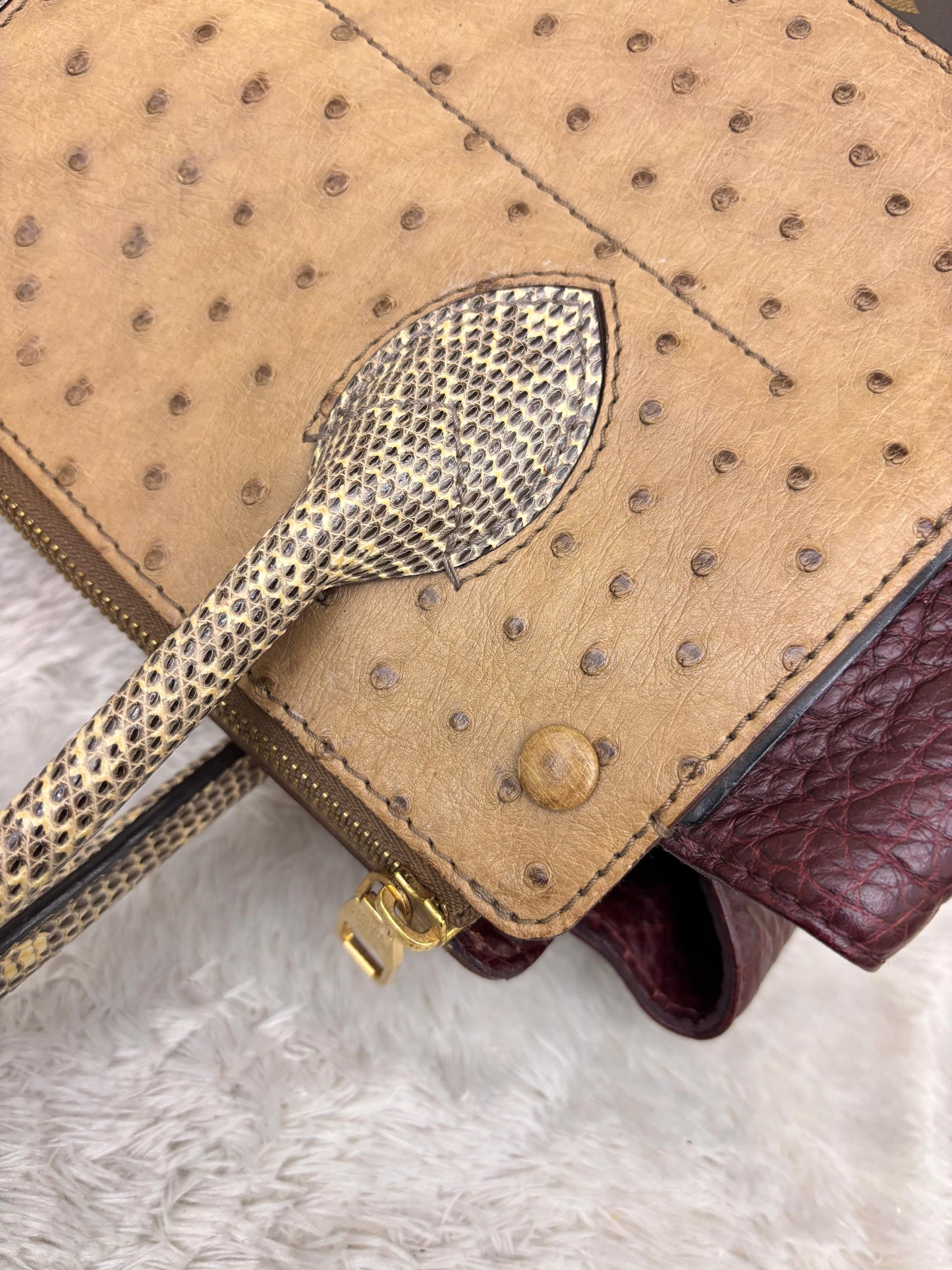LV Majestueux MM Monogram Ostrich Lizard Bordeaux 2012